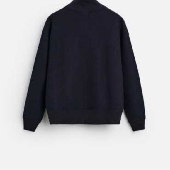 🔥NWT ZARA🔥 Navy Blue 100% Wool Zip-up Jacket - Picture 4 of 10